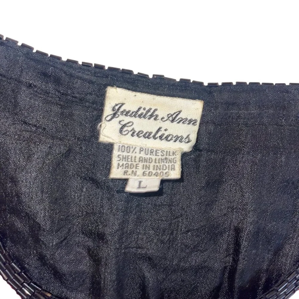 Judith Ann Creations Vintage Womens Beaded Cropped Jacket Size Large Multicolor - Picture 13 of 16